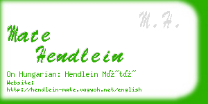 mate hendlein business card